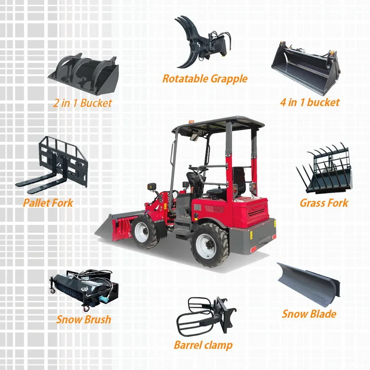 AOLITE CE bucket electric side end loader mini type 4 wheel drive high speed tool carriers indoor loaders mini electric ALT