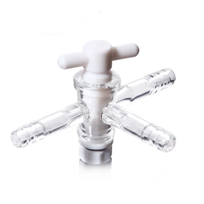 Tiandi Lab Vacuum Glass Three Way Flow Control Adapter With Teflon Stopcock