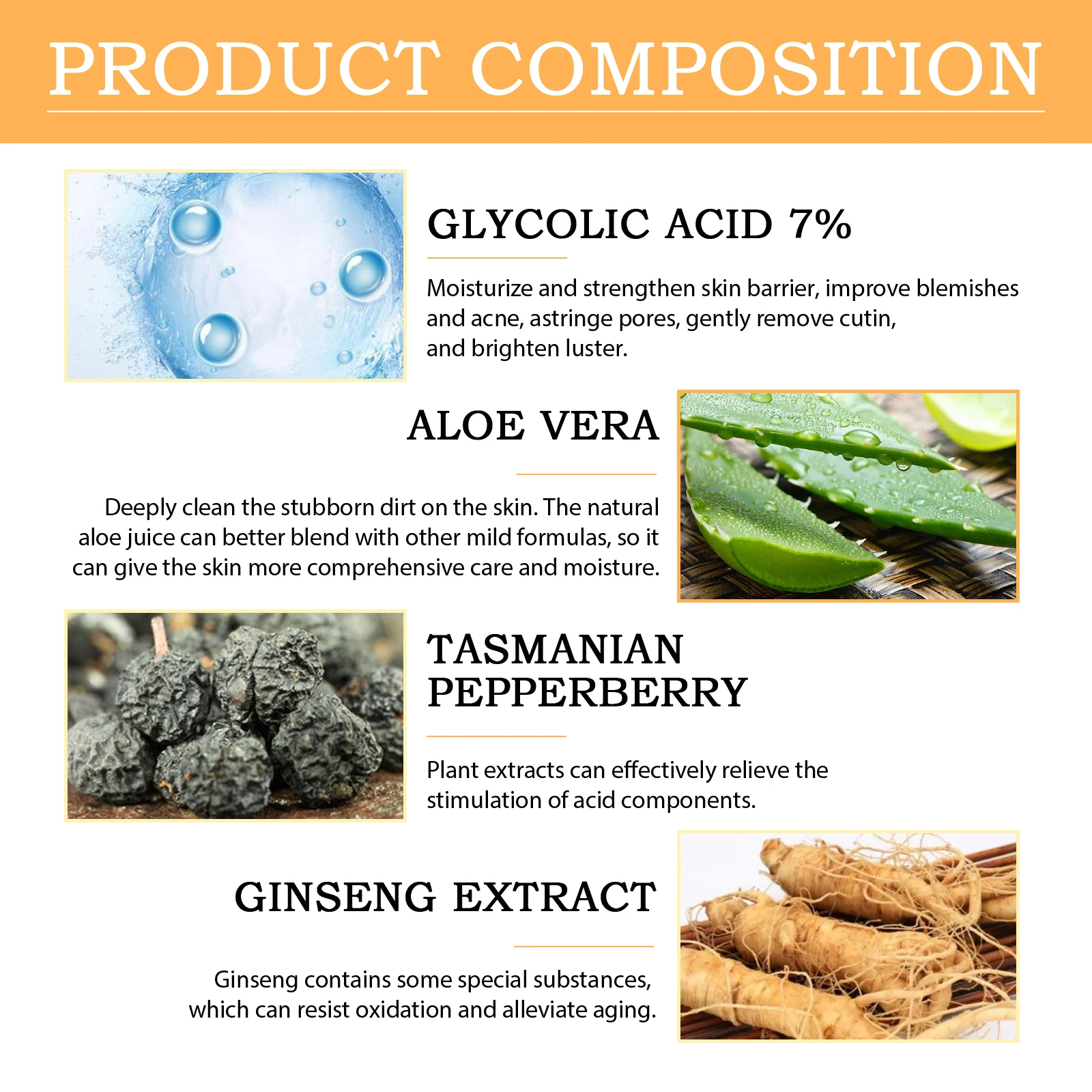 EELHOE Glycolic Acid 7% Toning Solution Gentle Exfoliation Shrink Pores Acne Removing Brighten Facial Essence Toner Adults 135g