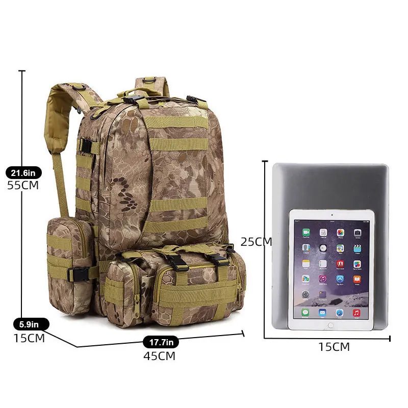 2024 Trending Factory Wholesale Bag Custom Three In One Multicolored Tactical Backpacks For Sports Gym Hiking Outdoor Backpack