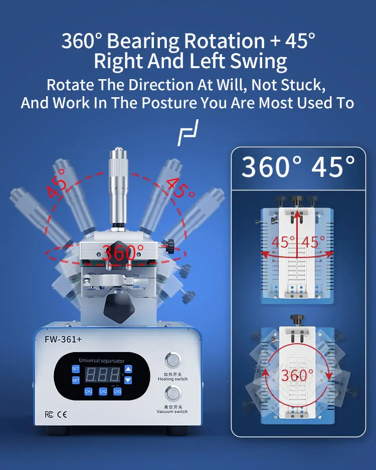 FORWARD Newest FW-361+ LCD Vacuum Separator Machine Disassemble Phone Touch Edge Flat Screen