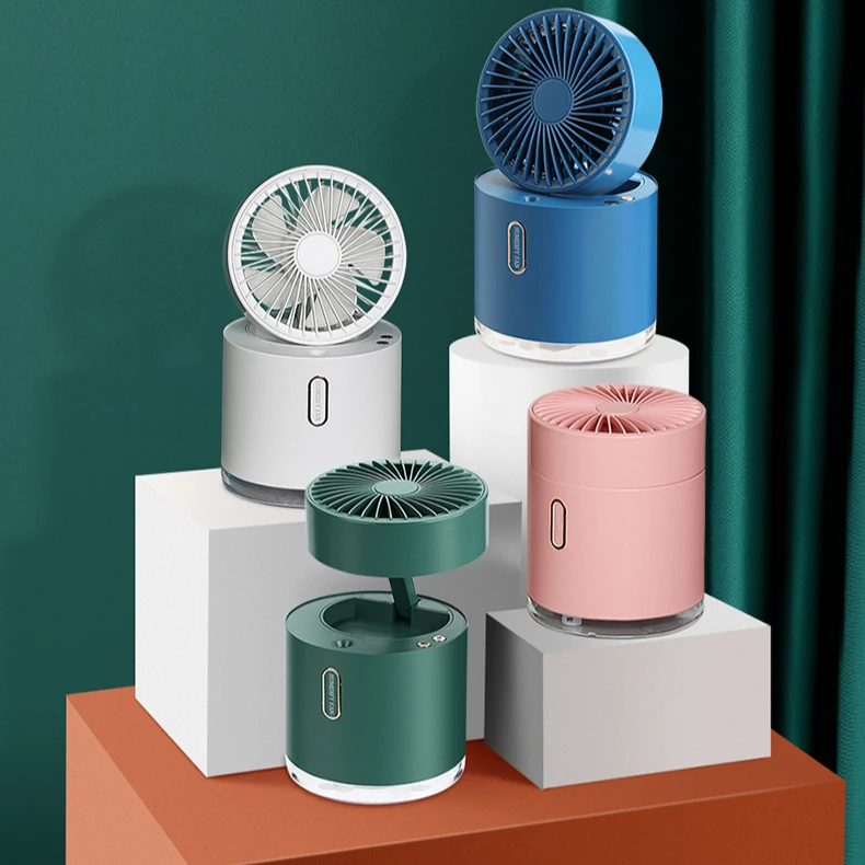 
Foldable Charging Water Cooler Battery Mini Fan Mist Small Air Cooling Usb Electric Fan Car Portable Table Rechargeable Mini Fan 