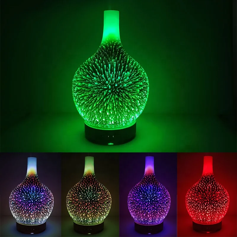 2021 Trend Products Cold Mist Ultrasonic Air Humidifier Essential Oil Aromatherapy 3D Glass Diffuser