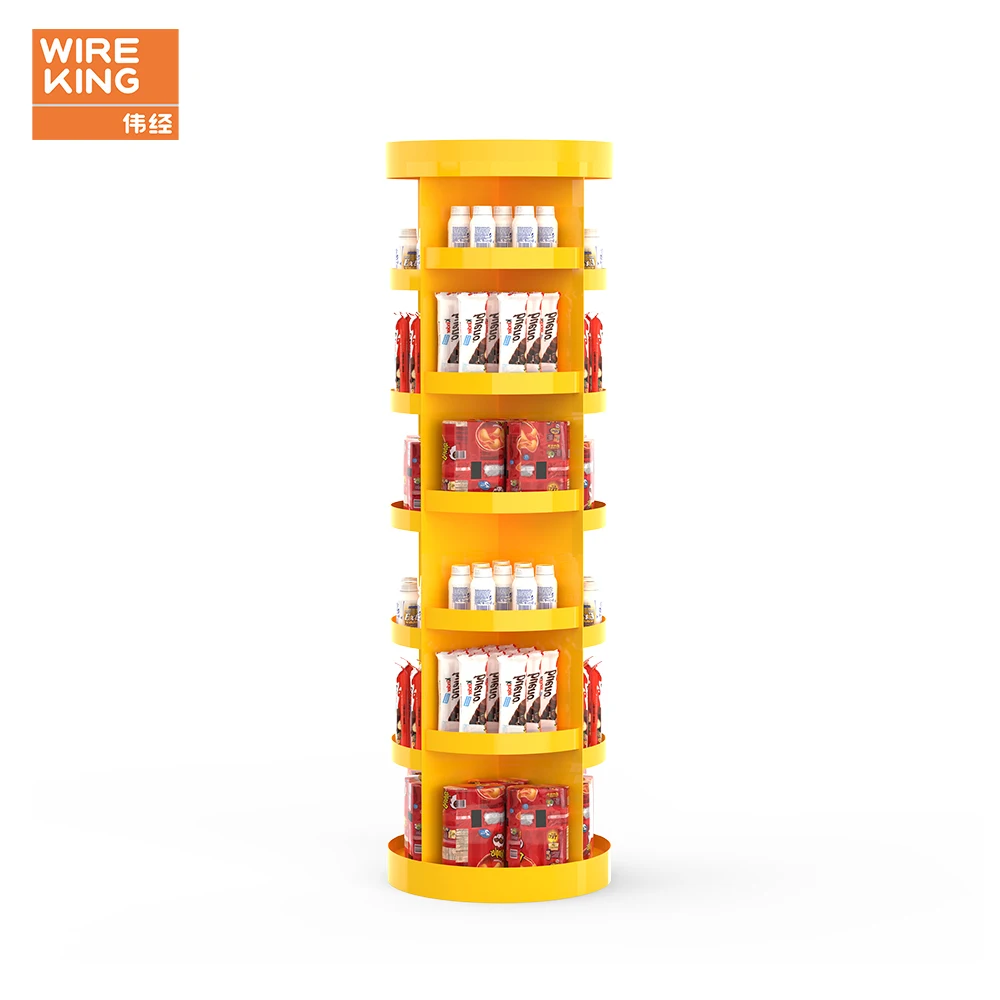 Customized Supermarket Shelves Convenience Store Rack Floor Standing Metal Shelves Chocolate Display Rack