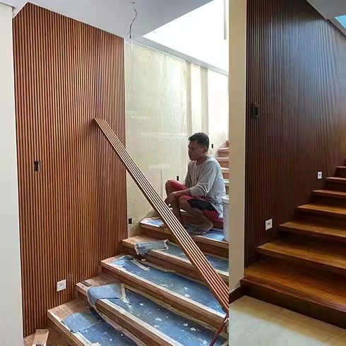 Indoor decorate materials bamboo small big waves wall cladding china great wall pine wood pvc Bamboo wood fiber wall panels