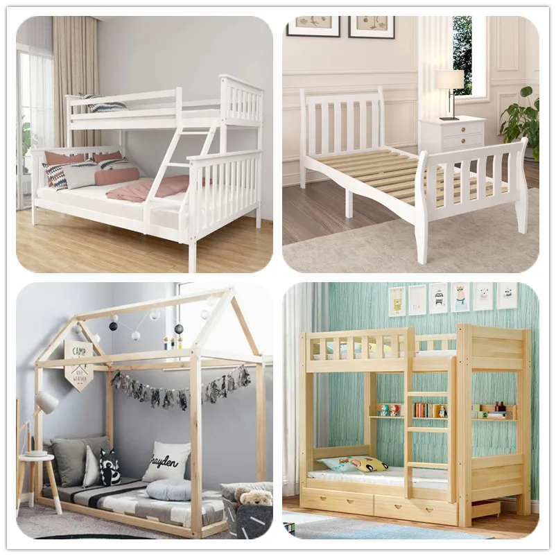 
Manufacturer Hot Sell Folding Wooden Kids Bed Adjustable Single Children Beds 
