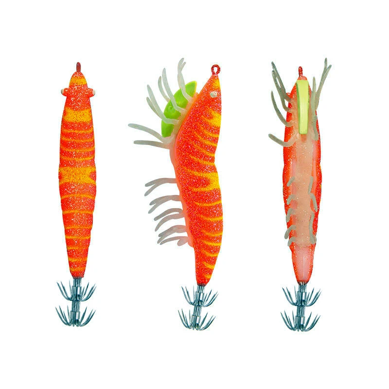 New arrival 110mm 21g Luminous Fluorescent Simulation Squid jig lure EGI 3.5# Soft Foot Shrimp Octopus lure