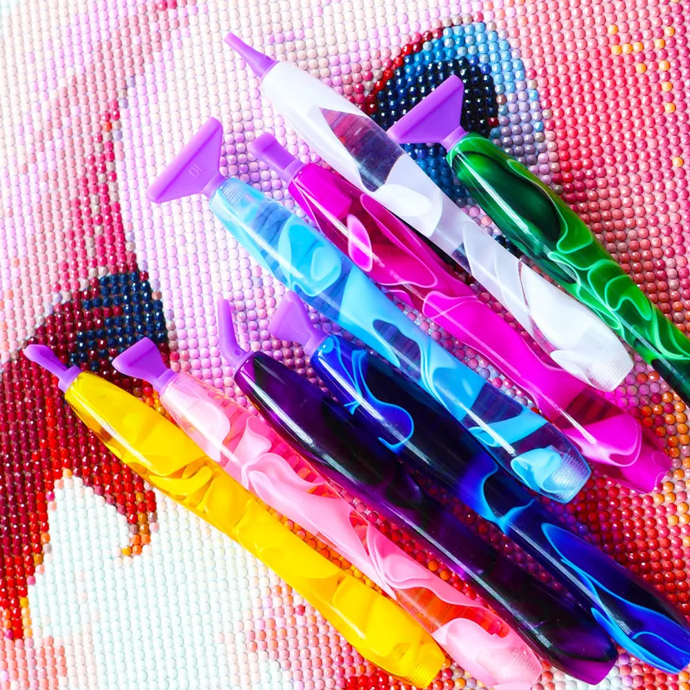 Resin Gem Picker 5D Diamond Painting Art Drill Tool Pen Kits for Adults with Pen Tip Roller for Bead Dot Nail Art