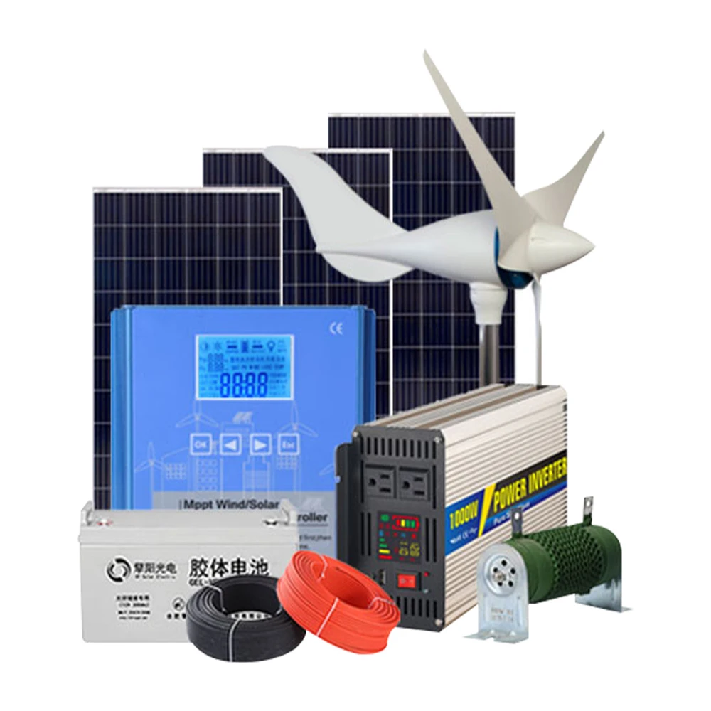 Small 1kw Wind solar hybrid power system energy complete solar system for home hybrid