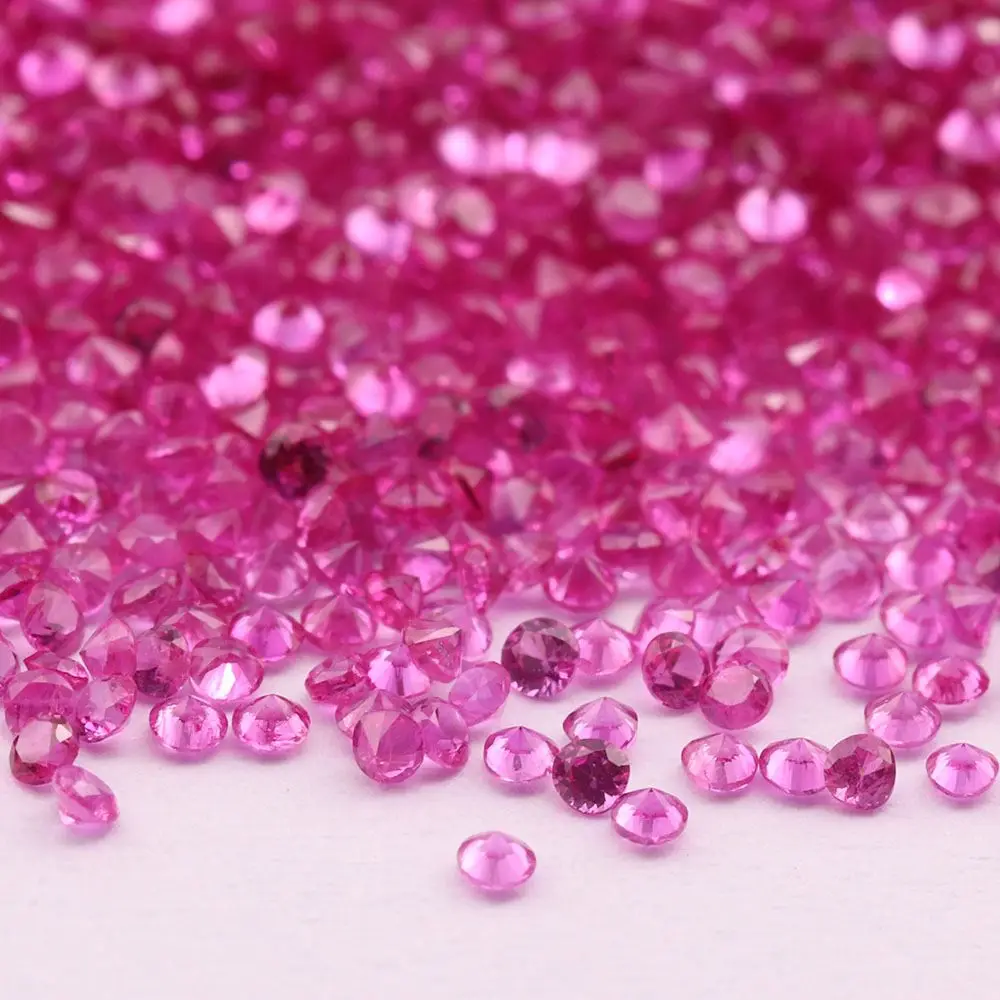 China wholesale synthetic ruby gemstone pink 1.25# rough Synthetic Corundum