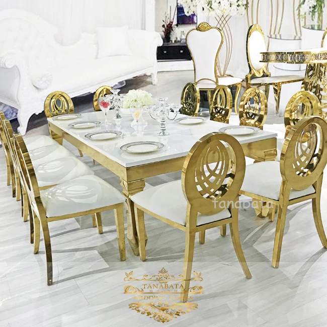 luxury oval back royal gold stainless steel metal kids wedding chair