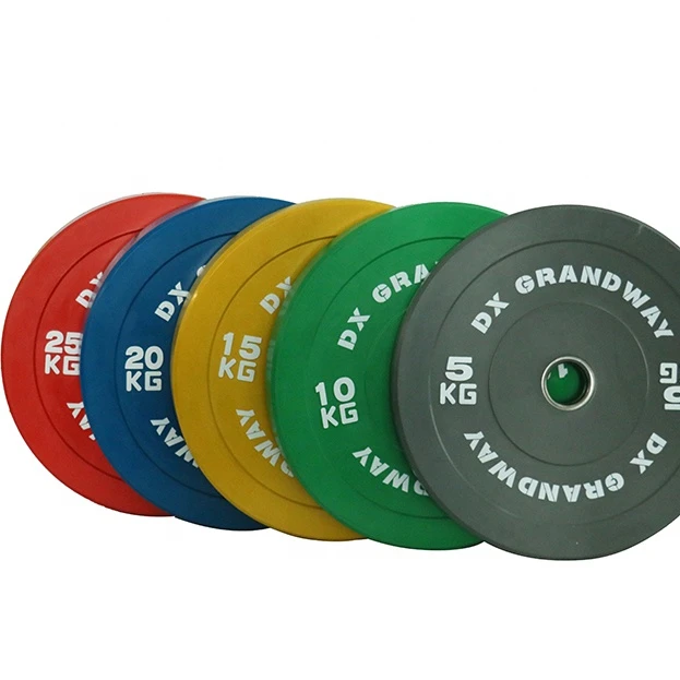 Lowest price barbell bumper plates color weight bumper plates fitness strength training bumper plates set