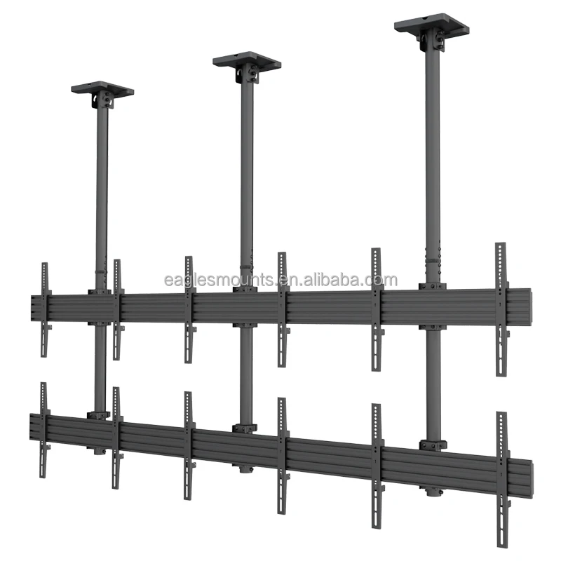 Black Hex Vertical 3X2 Ceiling Mount for 32 inch to 65 inch Televisions Screen for Work Displays
