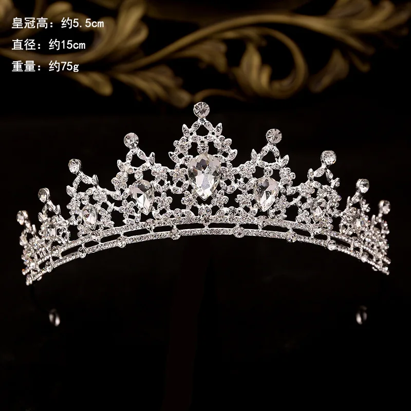 Colorful Rhinestone Birthday Crown Wedding Hair Accessories Party Bouquet Decoration Alloy Half Round Crown