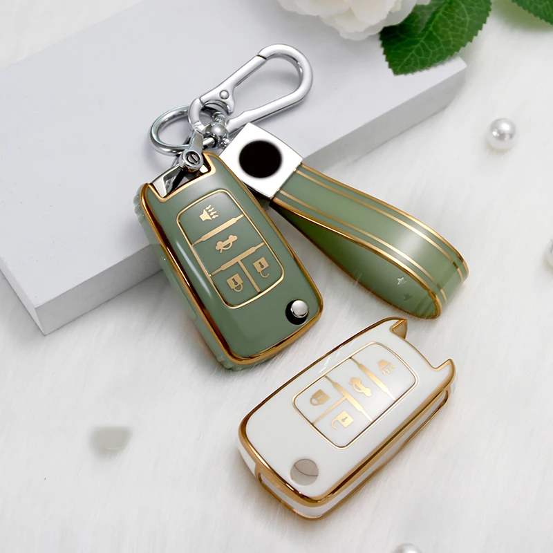 Personalized design car four button key cover for Chevrolet Malibu folding key
