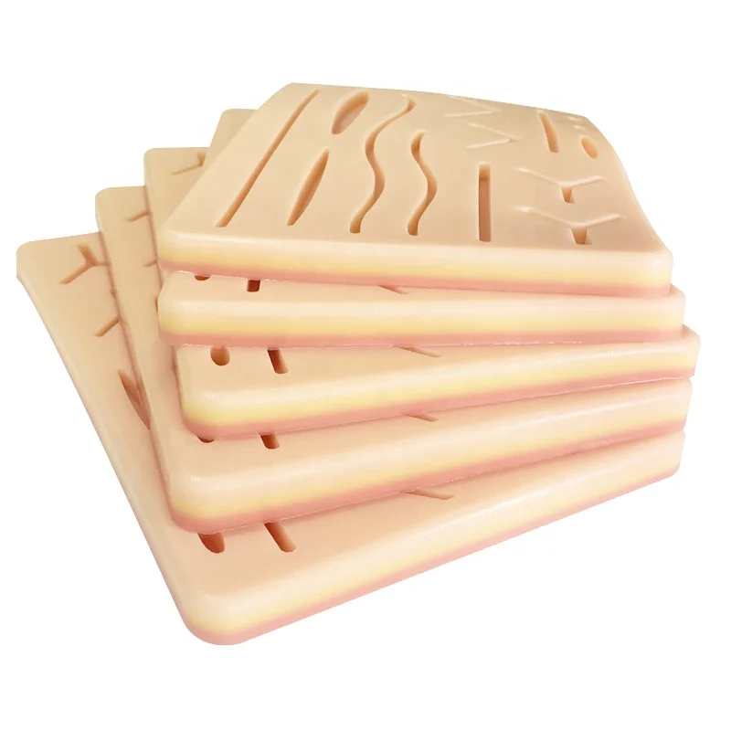 high quality silica gel pad simulated skin suture model Medical teaching surgery skin suture practice pad