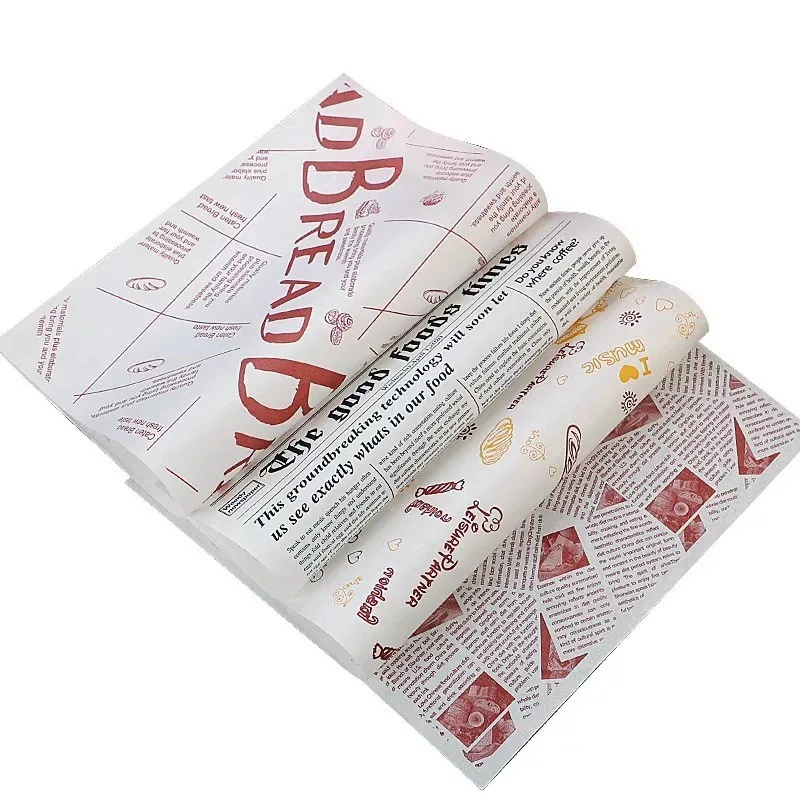 Greaseproof Packaging For Custom Printed Deli Burger Sandwich Food Gift Wax Wrap Paper With Logo