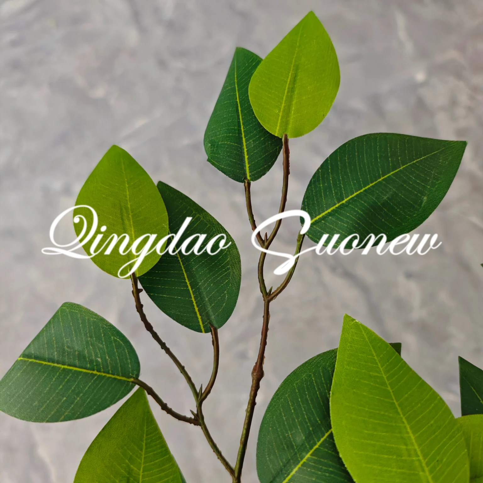 SN-D110 High Quality Artificial Flame Retardant Banyan Leaves For Decoration For Outdoor Props Leaf Artificial Plants