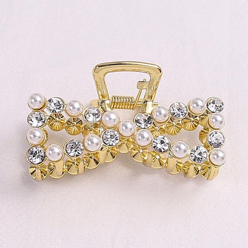 New fashion Woman Elegant Geometric Pearl Rhinestone Hairpins Hair Clips Alloy Barrettes Girls Hair Accessories Headwear