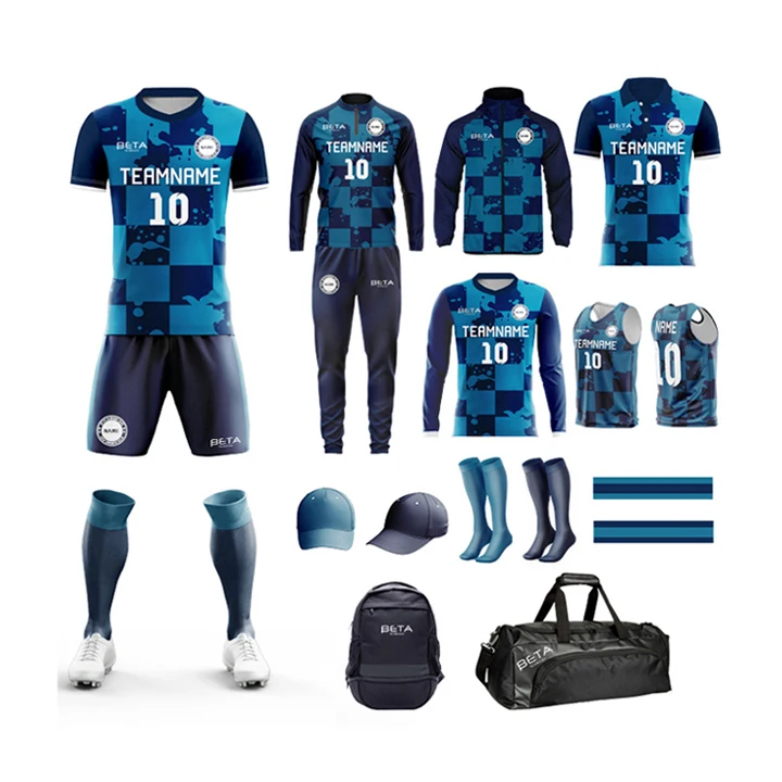 Custom Soccer Wear Design Club Team Name Football Set Football Shirts Thailand Soccer Uniform kit Set Sublimated Soccer Jerseys