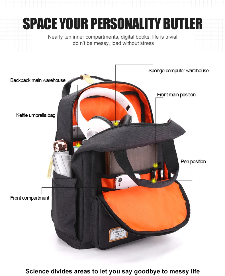 
Arctic Hunter 2020 Guangzhou Bag College Business Factory Mochilas Waterproof Anti-Theft Men Travel Backpack School Bag Laptop 