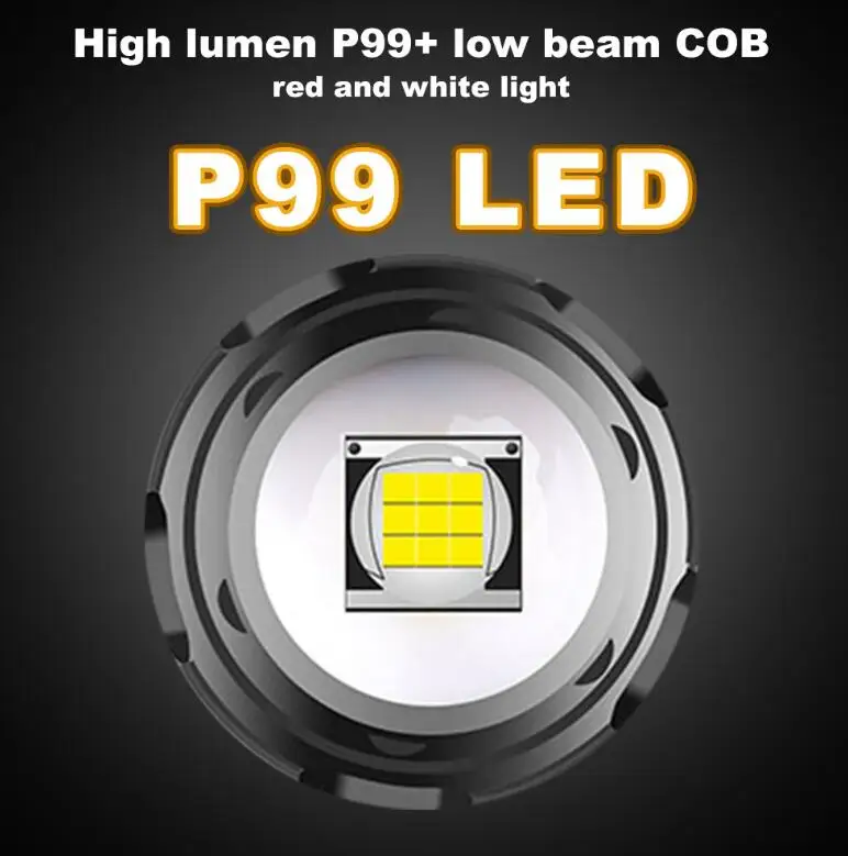 Тактический Taschenlampe COB фокус ночной охоты XPH70 XHP99 USB Перезаряжаемый фонарик 3000 люмен светодиодный для кемпинга