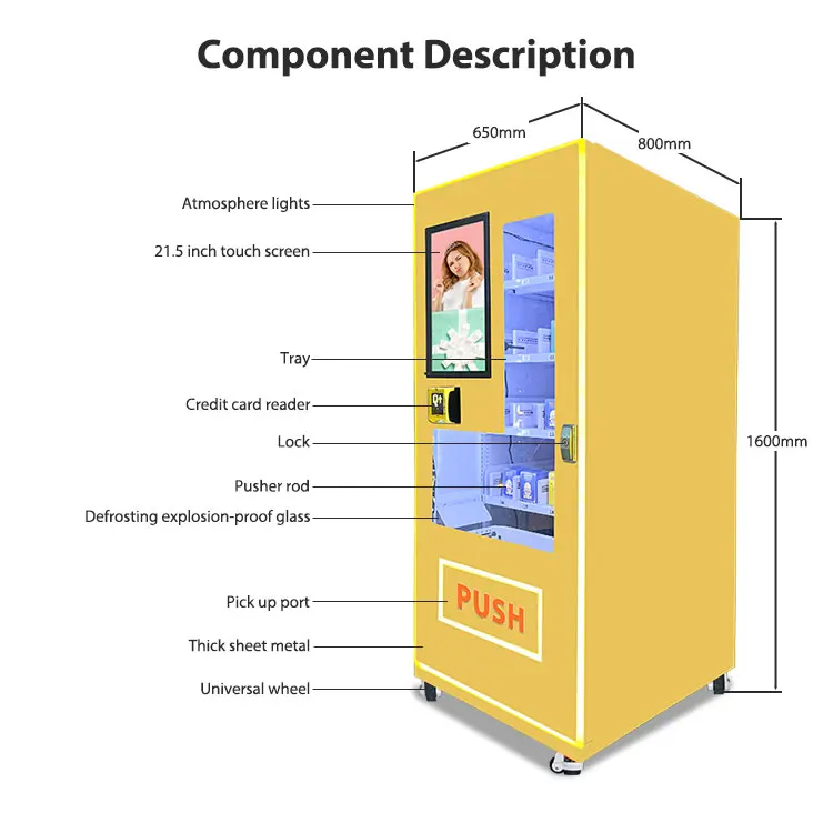 high recommend canned drink vending machines small vending machine 21.5 inches touch shopping vending machine with pusher lane