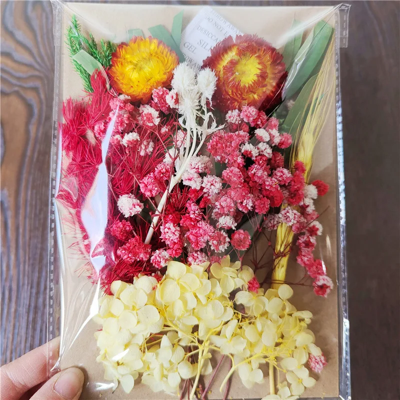 Embossed Dried Flowers Material Package for DIY Scented Candle Photo Frame