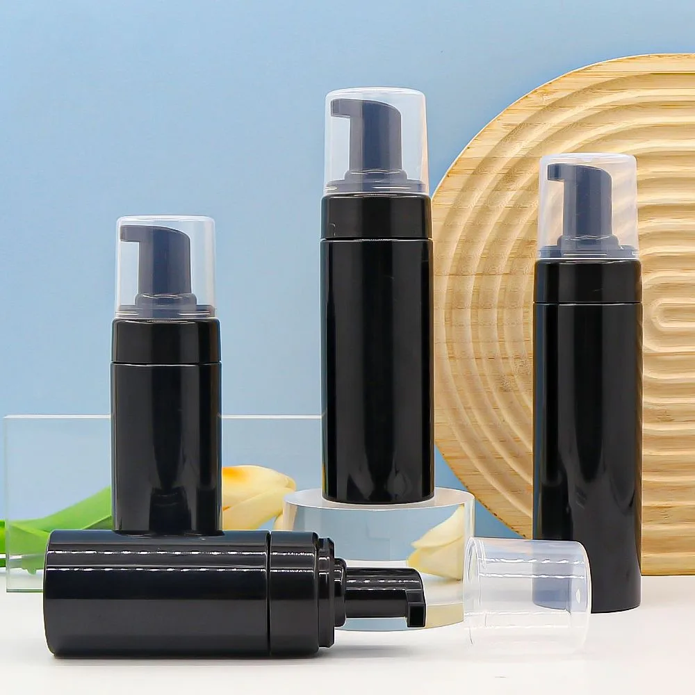 Customized color  43mm pump with cover Facial Cleanser soap dispenser Packing 120ml 150ml 200ml Pet Bottle Foam Pump