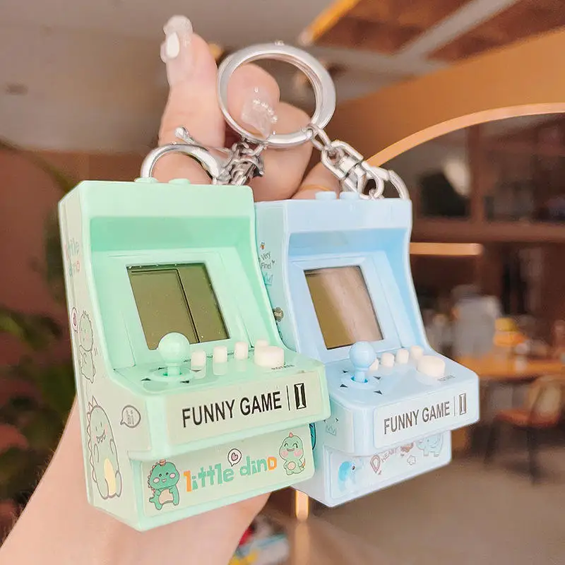 Handheld Keychain Arcade Game Console Mini Video Gaming Player Puzzle Kids Toys Game Console Key Chains