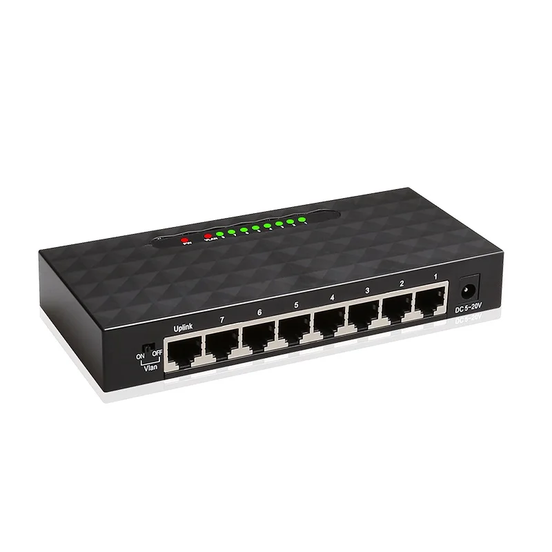 Newest Diewu 8 port 10/100 mbps network switch ethernet switch soho network Vlan support