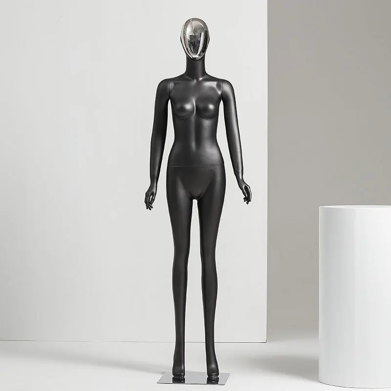 Black Mannequin Female Body Full Fiberglass Mannequin Standing for Display Clothes