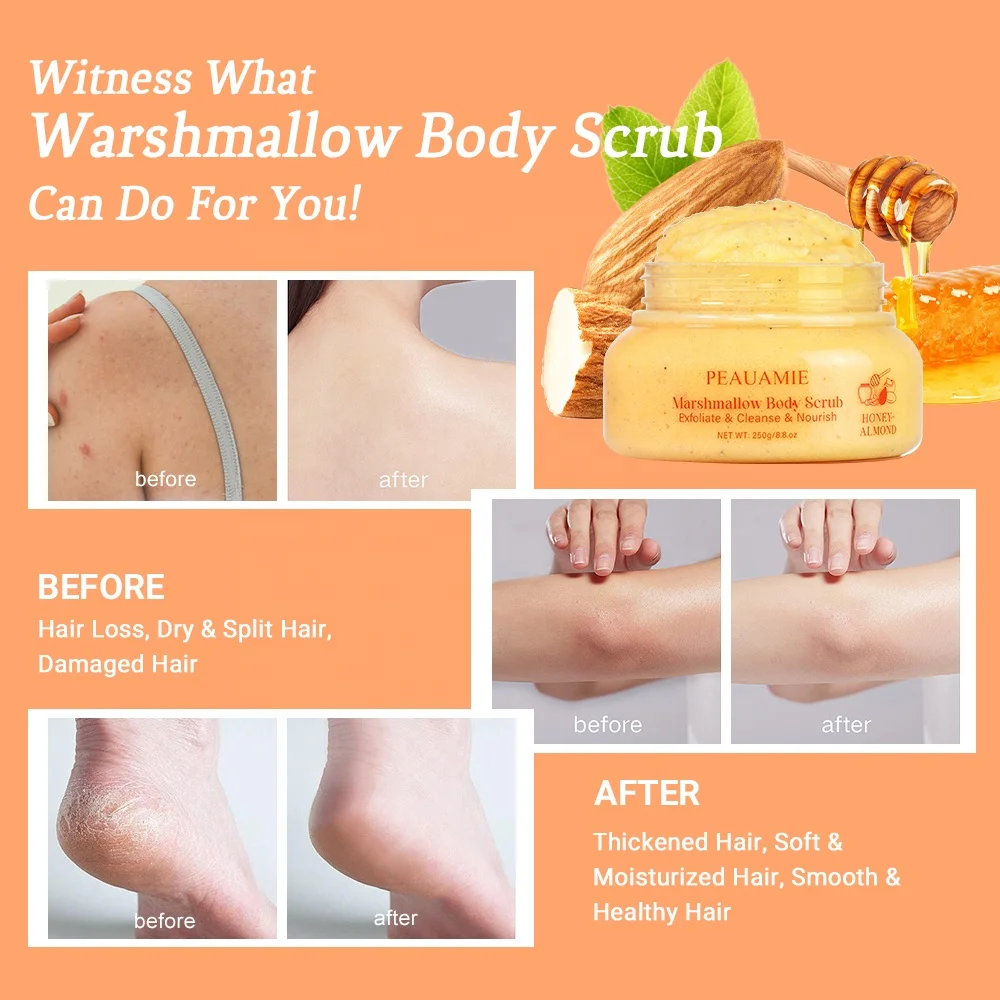Wholesale Nourishing Cotton Candy Body Polish Exfoliant Pour Le Corps Deep Cleansing Honey & Almond Body Scrub