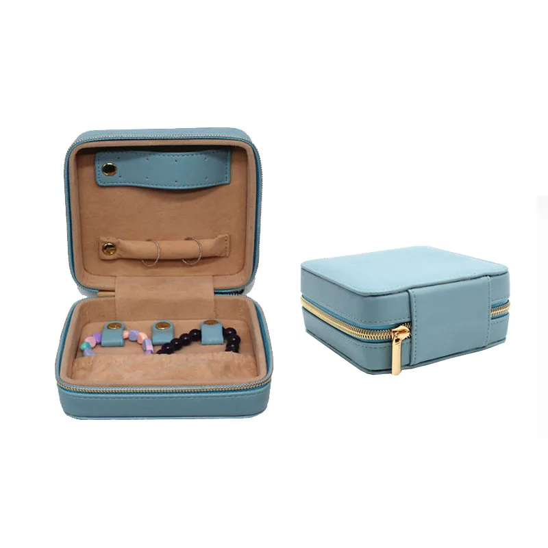 Карманный Дорожный Чехол из искусственной кожи для ювелирных изделий, органайзер, чехол для колец, серег