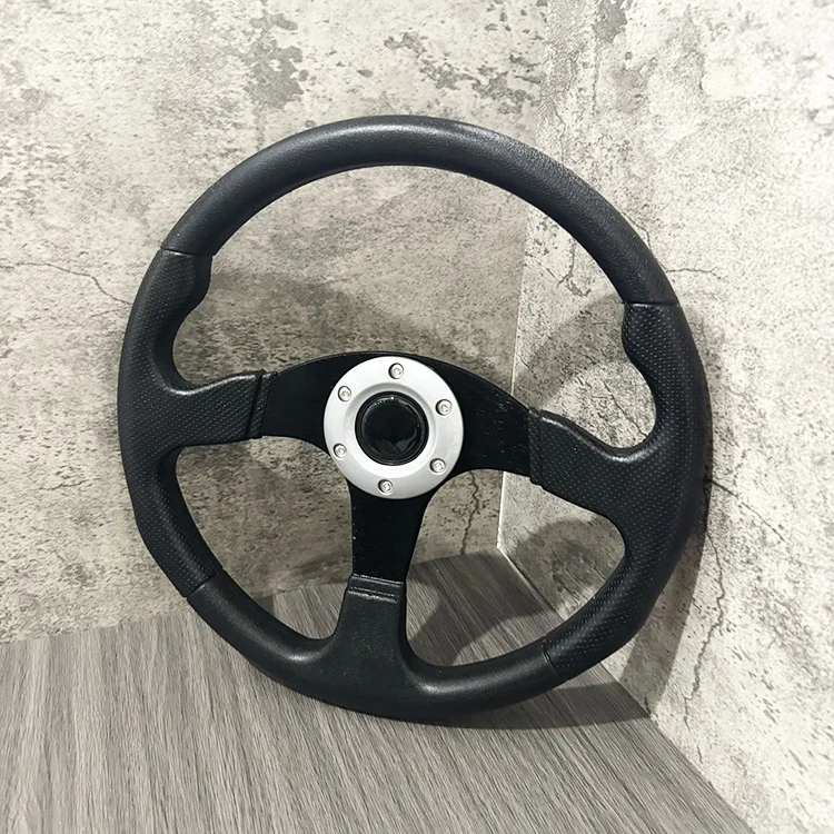 14inch 350mm PU Leather Car Racing Steering Wheel Aluminum Alloy Deep Corn Dish Sport Drifting Steering Wheels