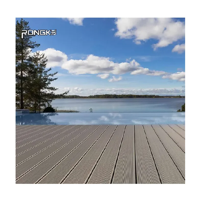 Rongke Skin-friendly Factory Wholesale High Quality Round Hole WPC Composite Hollow Decking Terrace Boards