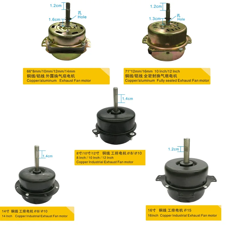 
Copper 16 inch Industrial Exhaust fan motor shaft 15 