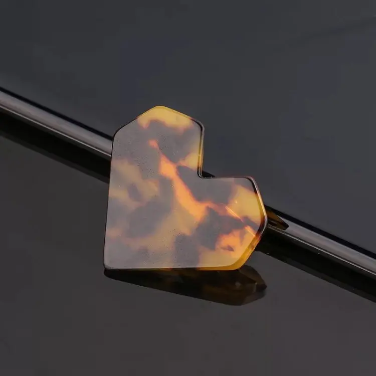 Fashion Heart Shape Acetic Acid Hairpin Side Clip  Big Acrylic Resin Hair Barrettes