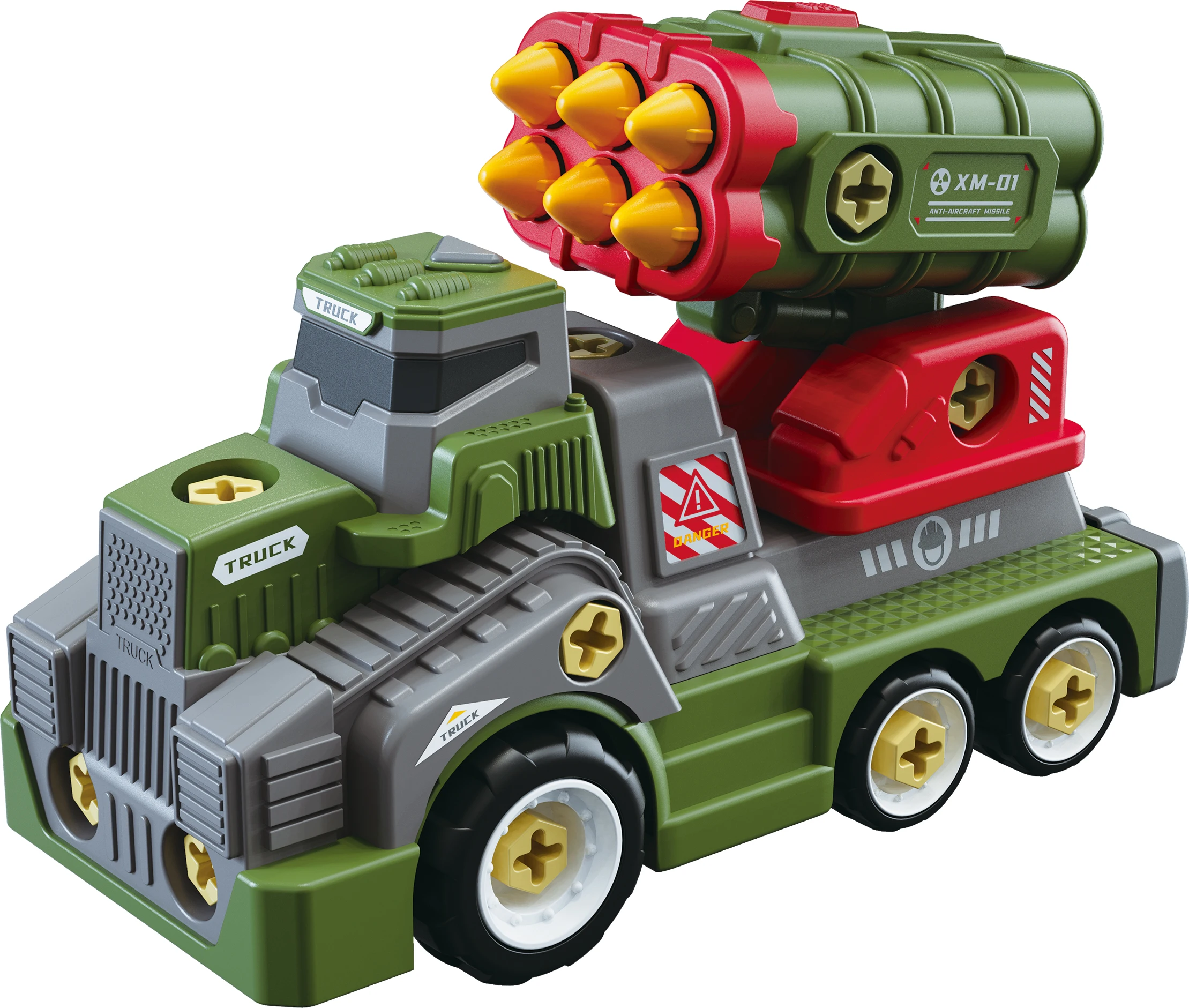 Electric Motorized Military Truck Radar Vehicle Katyusha Rocket Launcher Toy for Kids DIY Assemble Cars Set for Kids