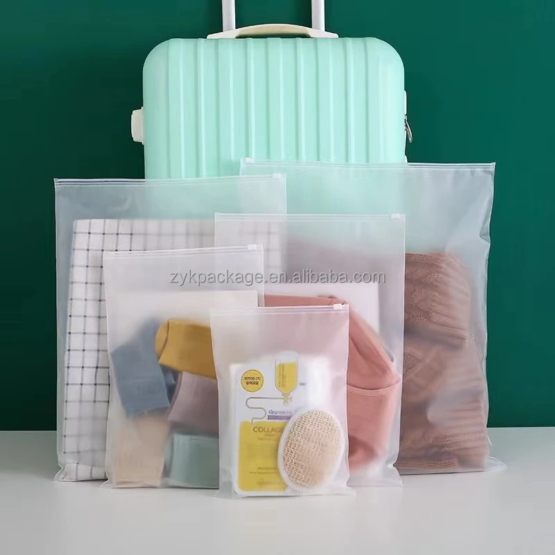 Frosted Plastic Ziplock Bag Underwear Package Clear Mini Zipper Sealing Bag Rectangle Zip Lock Bag With Logo Printing