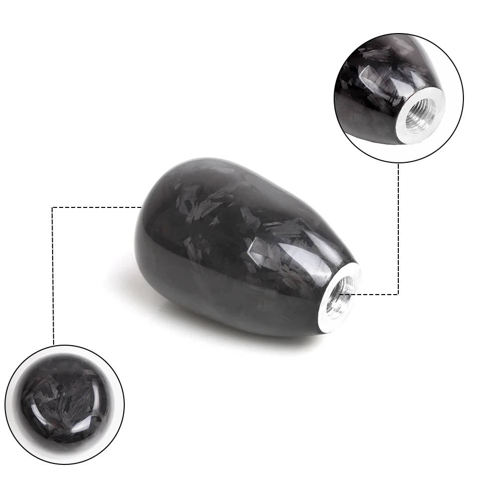 Universal Cylindrical Forged Carbon Fiber Shift Knob With M8 M10 M12 Adapter