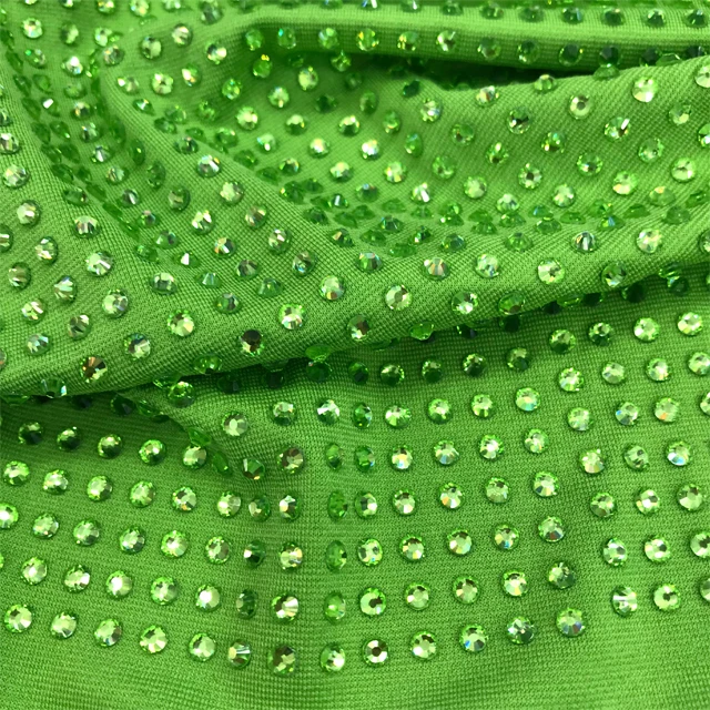 va134 hot selling SS16 1*1.5meter  crystal stretch elastic fabric  rhinestone mesh fabric for dress