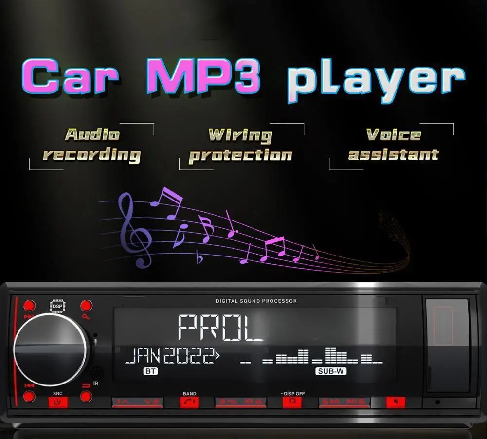 Car Radio Single DIN Car Stereo Audio MP3 Player Car Stereo 1 DIN with Bluetooth Hands free / FM/ Dual USB/ TF/ AUX/ EQ