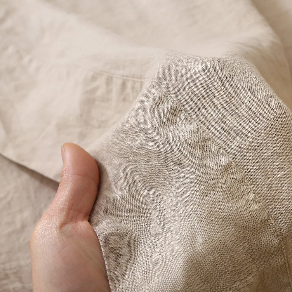 Selling Queen Size 100% Pure French Linen Organic Flax Linen Stone Washed Linen Bedding Set Duvet Cover