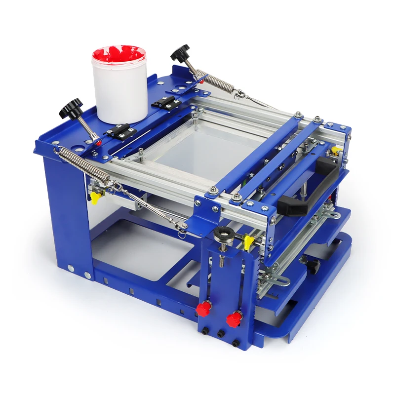 Manual Curved Screen Printer Easy-to-Operate Silk Screen Printing Station Cylindrical Conical Plastic/Glass/Metal Label Printer