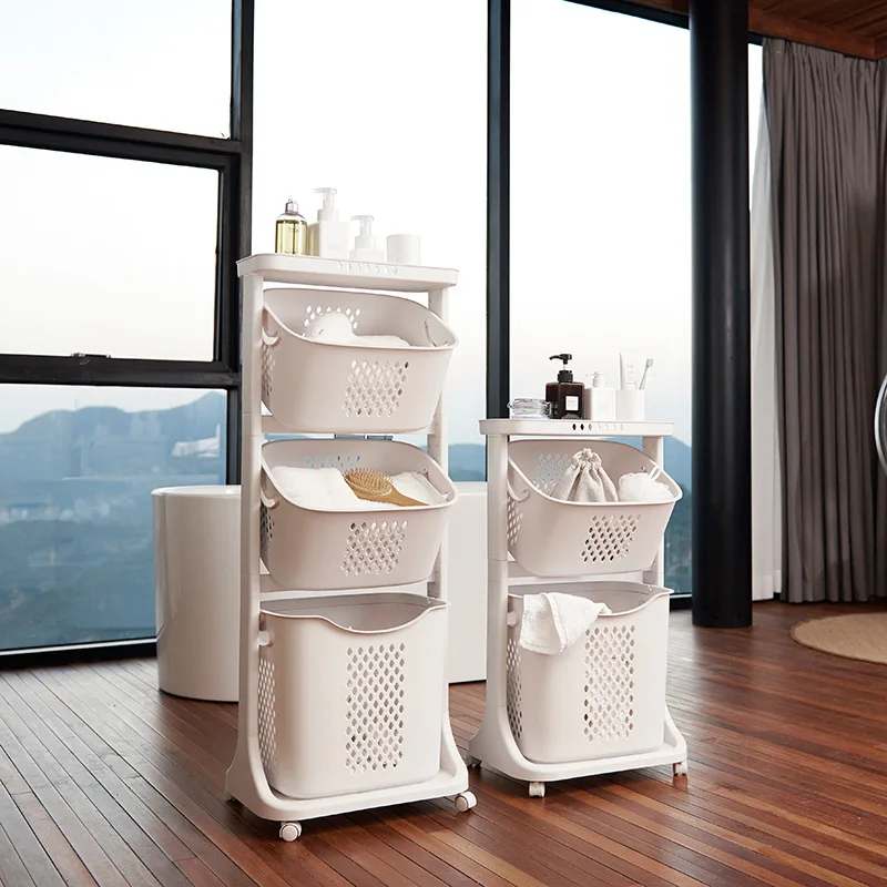 Factory Price Household Dirty Clothes Storage Basket Bathroom Removable Dirty Clothes Basket With Pulley Large