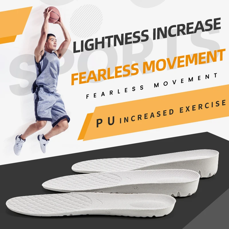 
Factory Price Soft Polyurethane PU Insoles Height Increasing shoes Insoles 3.5cm 
