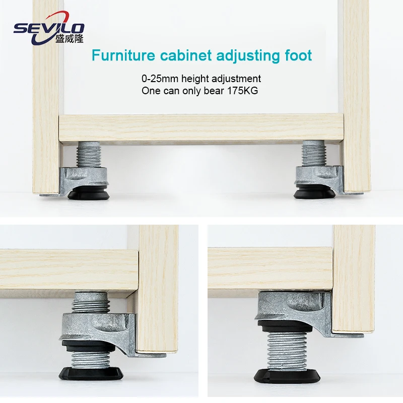 furniture leveler leveling feet Adjustable Height with Round Foot used in Desks Tables Shelving Side Mount Heavy Duty