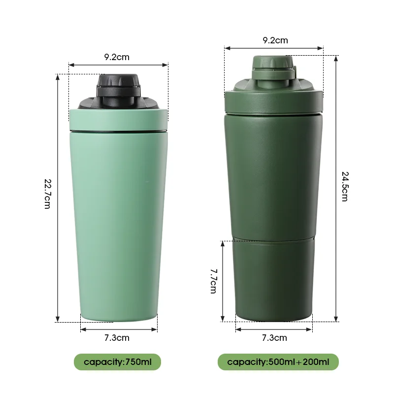 Top Hot selling Double Wall Stainless Steel  Insulated Blender  Shaker Bottle Full Color Black Travel Shaker