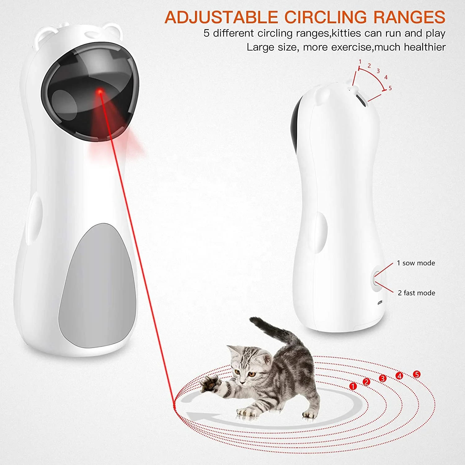 Hot Sale Automatic Cat Laser Toy USB Rechargeable Interactive Laser Toy for Cat Kitten Dogs  Laser Pointer Toys for Cat
